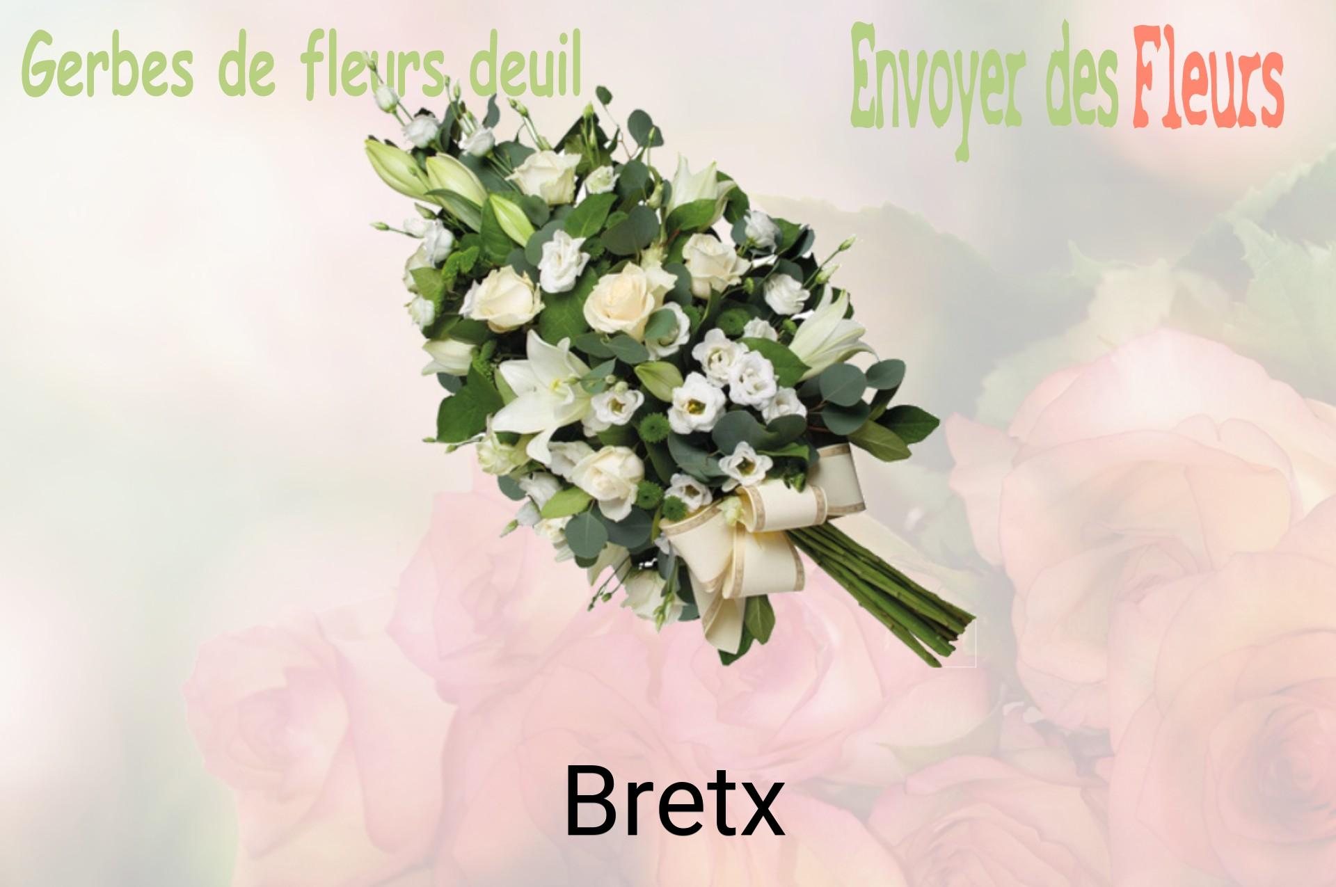 Gerbe de fleurs de deuil livrée à Bretx